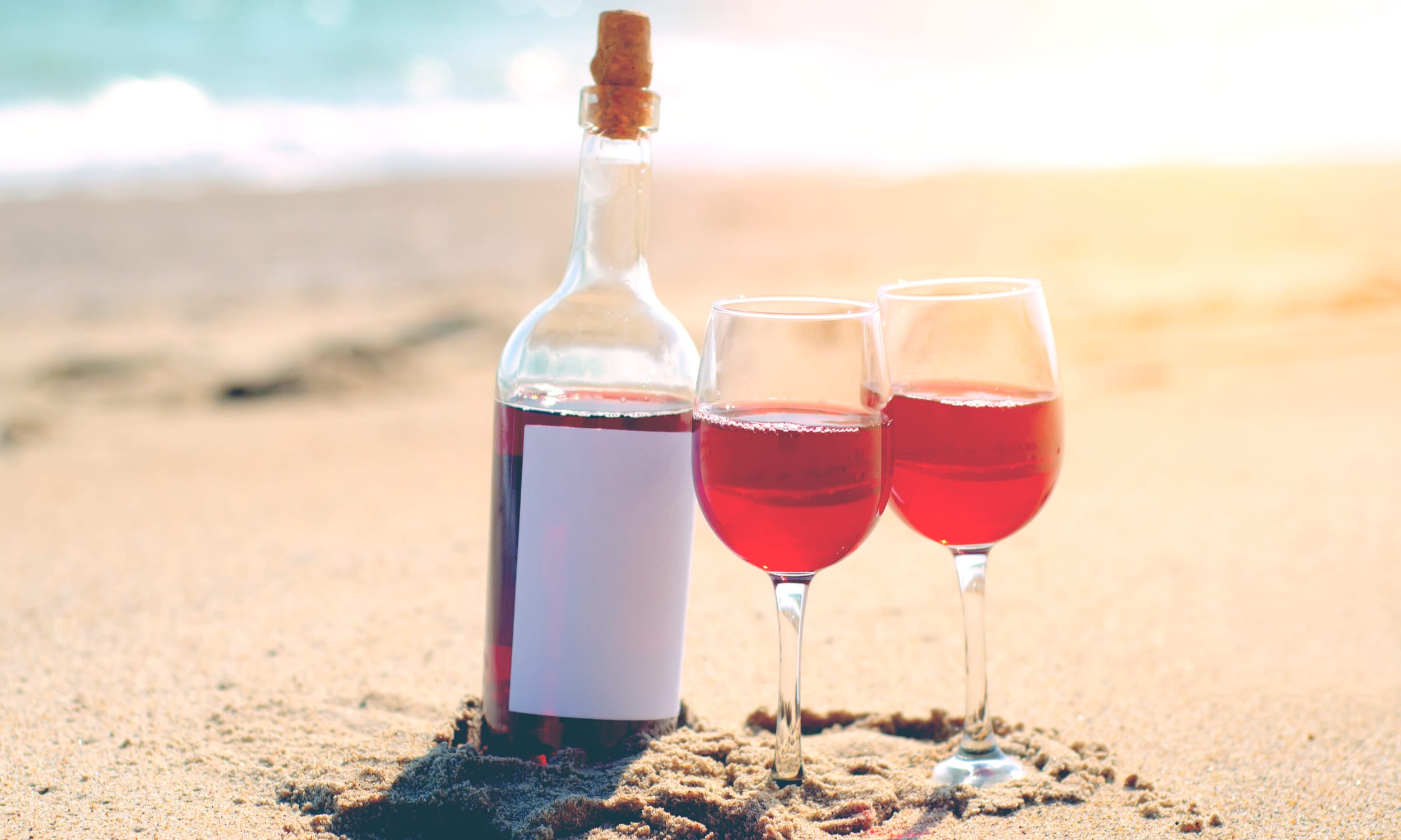 wine on the beach